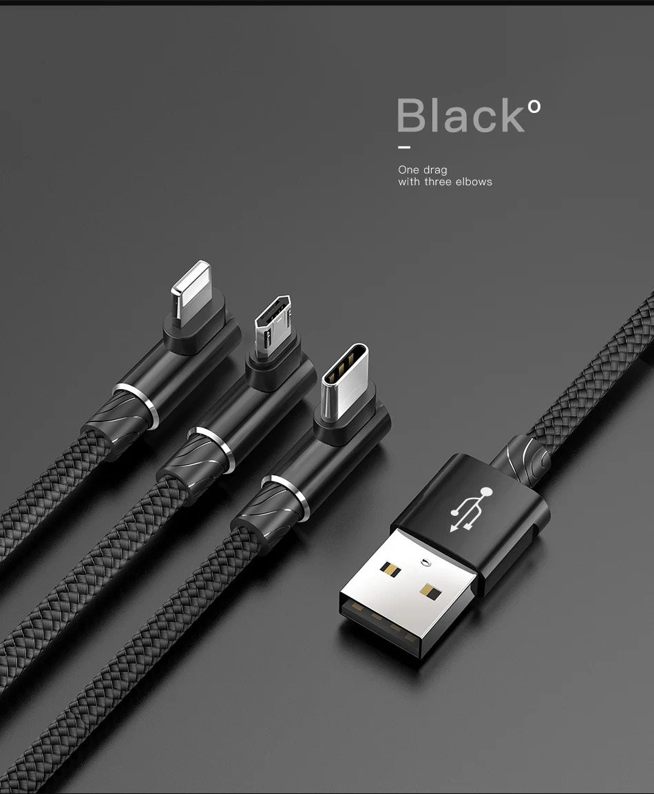 Usb-кабель Baseus 90 градусов для iPhone XS Max XR X 8 7 6 6 S, зарядный шнур 3 в 1, кабель Micro USB type-c, кабель USB type-C
