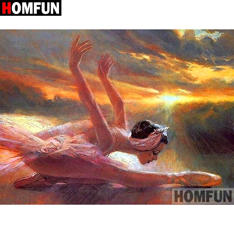 

Алмазная 5D картина HOMFUN «сделай сам», полноразмерная/круглая вышивка «Лебедь», вышивка крестиком, подарок для домашнего декора, подарок, A08882