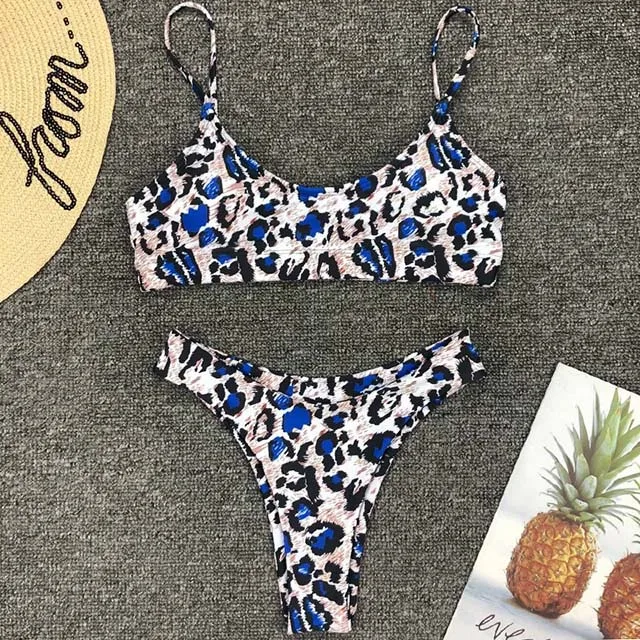 B530Blue Сексуальный змеиный принт бразильский женский купальник бикини Женская одежда для плавания леопардовый комплект бикини купальный костюм с пуш-ап одежда для плавания - Цвет: B530Blue
