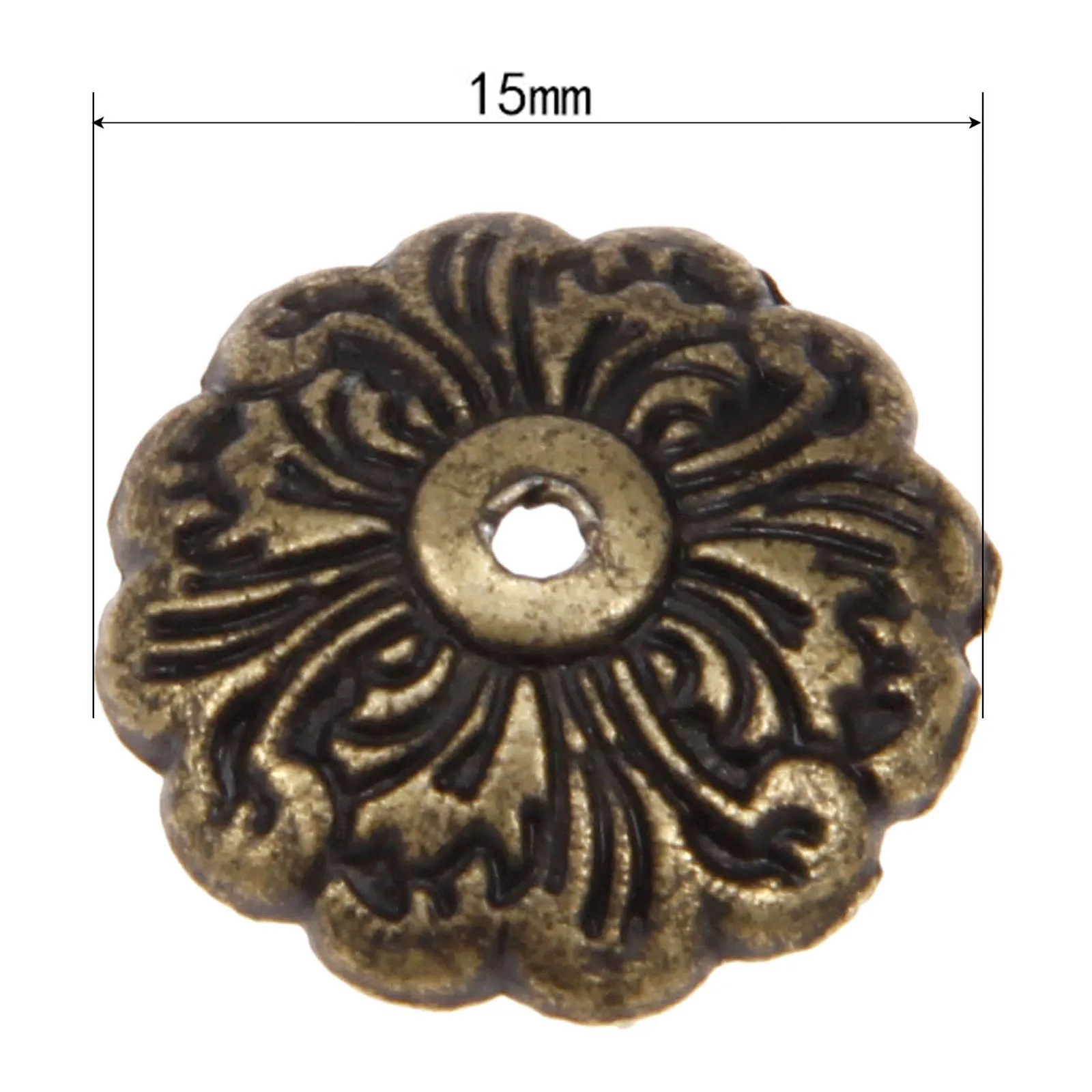 50Pcs 15mm Dia.Antique Brass Upholstery Nail Jewelry Chest Wine Gift Box Decor Tack Stud For Furniture Hardware