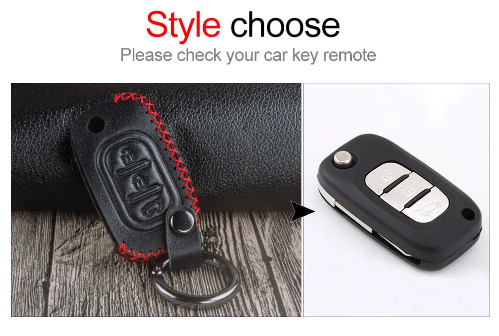 Кожаный чехол для автомобильных ключей, чехол для LADA Vesta для Renault Fluence Clio Scenic Megane Duster Sandero Captur, флип-чехол для ключей с дистанционным управлением