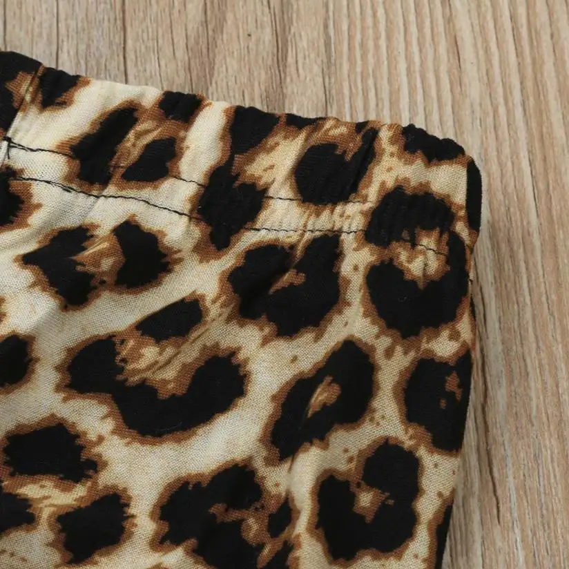 Newborn Infant Baby Girl Leopard Long Sleeve Tops+Pants Outfits Clothes Set fashion cute cotton comfortable July 27 | Детская одежда и