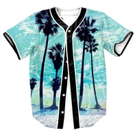 3d baseball t shirt men 2021 coconut trees print baseball jersey short sleeve slim fit men t shirts hip hop hispter tee shirt