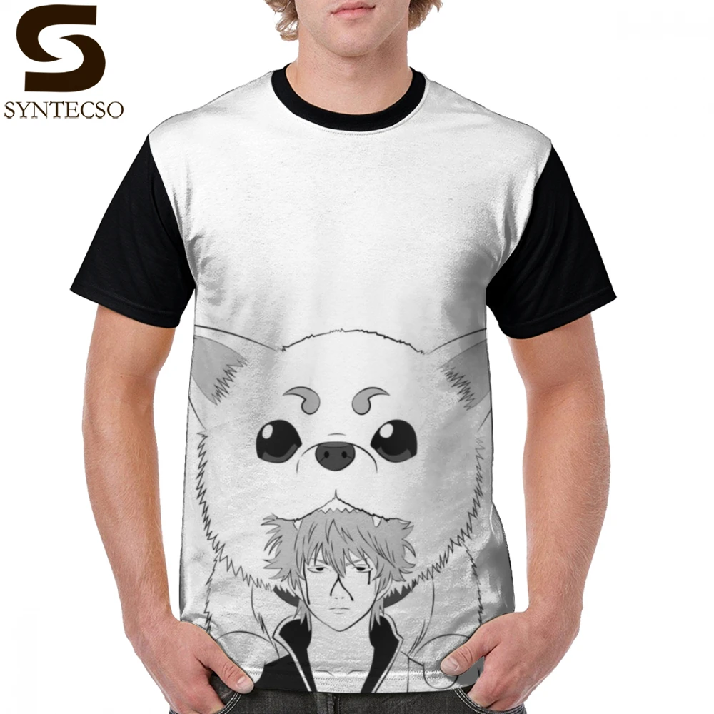 Футболка Gintama с изображением собаки и Бога футболка короткими рукавами 100