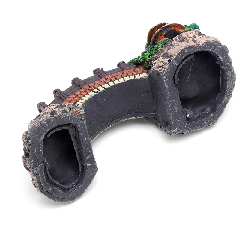 Аквариум смолы мост пейзаж аквариум украшения павильон дерево украшение цвет