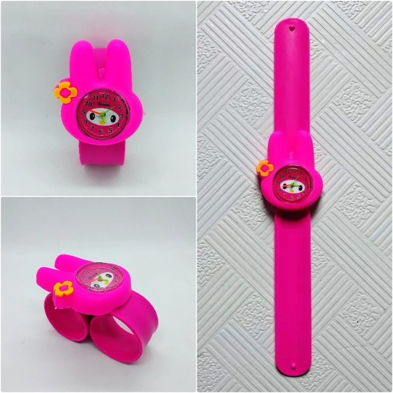rabbit purple 3D дети мультфильм часы с единорогом прекрасный кролик силиконовый ремешок часы детские повседневные животные часы для детской креативные кварцевые наручные часы - Цвет: rabbit purple