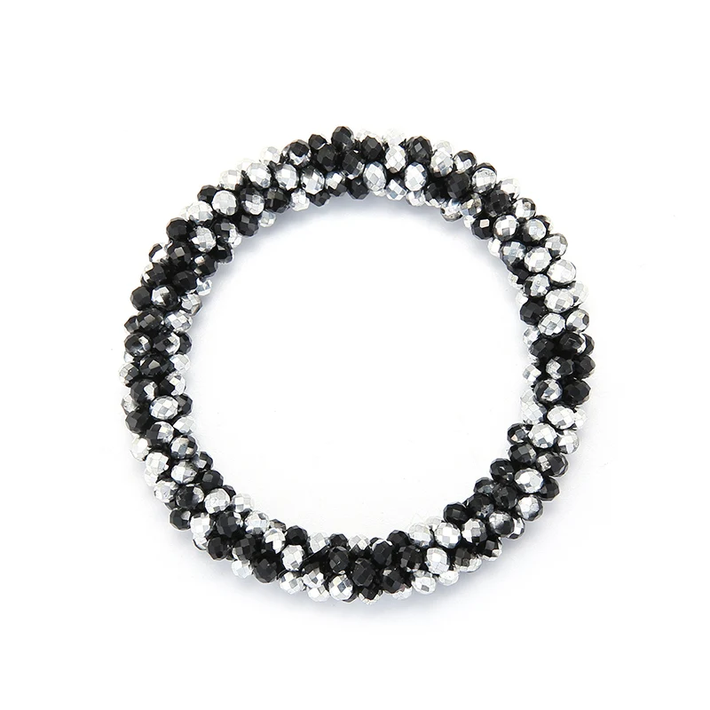 black and silver INKDEW, модный браслет из бисера, эластичные браслеты ручной работы для женщин, подарок, красный, разноцветный,, браслеты и браслеты - Окраска металла: black and silver