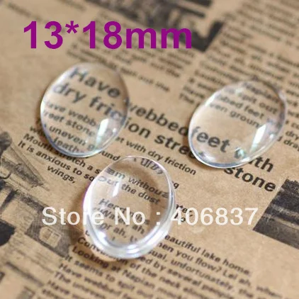 

Good Quality 13X18mm Dome Oval Transparent Clear Magnifying Glass Cabochon