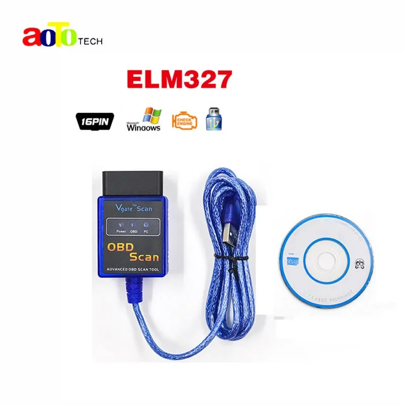 Vgate USB ELM327 OBD2/OBDII ELM 327 V2.1 авто код читателя OBD SCAN автомобиль инструменту диагностики