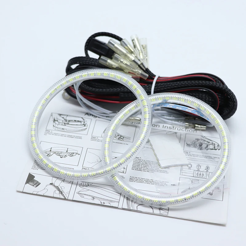 Для Alfa Romeo Mito 2008-2015 ультра яркий SMD белый светодиод ангельские глазки 2600LM 12V halo ring kit