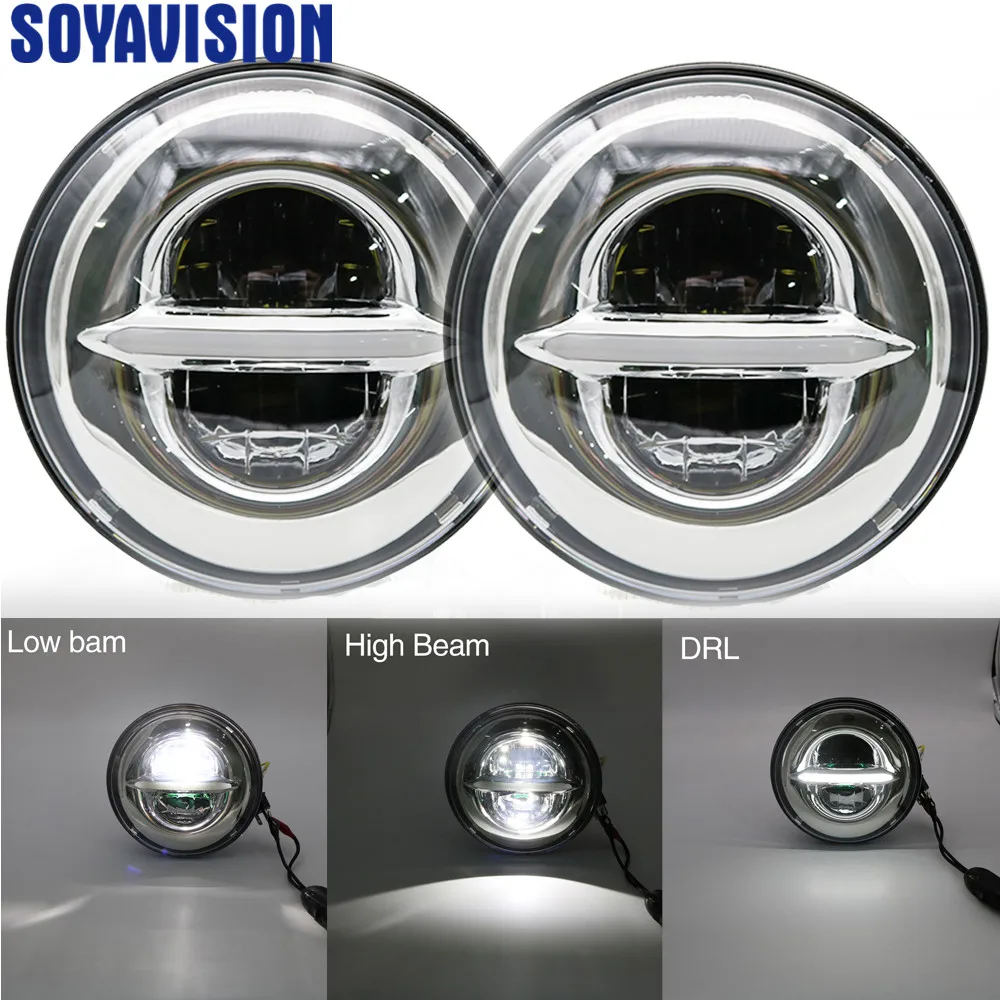 7 ''светодиодные фары 12V 24V дальнего света для Jeep Wrangler JK TJ внедорожный мотоцикл