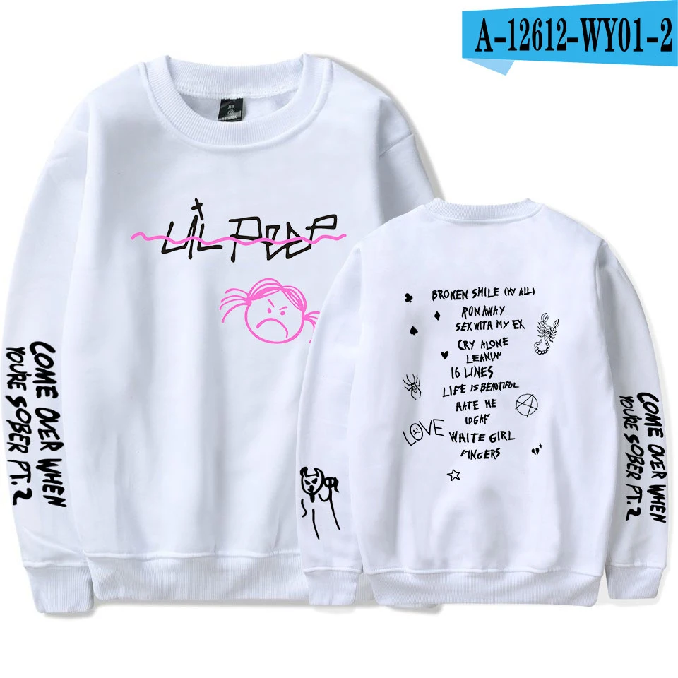 Красный Rep Lil Peep Женская и мужская весенняя одежда новая горячая распродажа Harajuku монолитным длинным рукавом толстовки с принтом Kpops Толстовка Мода 4XL - Цвет: Красный