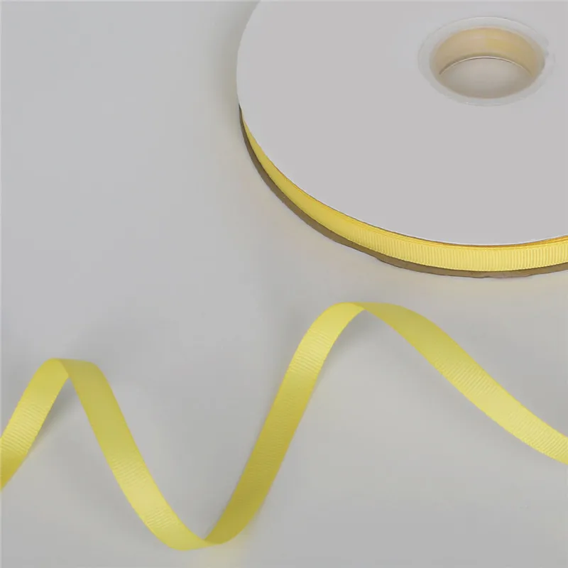 10mm 7-25 мм 5 ярдов подарок желтого цвета упаковка Grosgrain лента для украшения свадебной вечеринки поделка рукоделие материалы для одежды - Цвет: 10mm