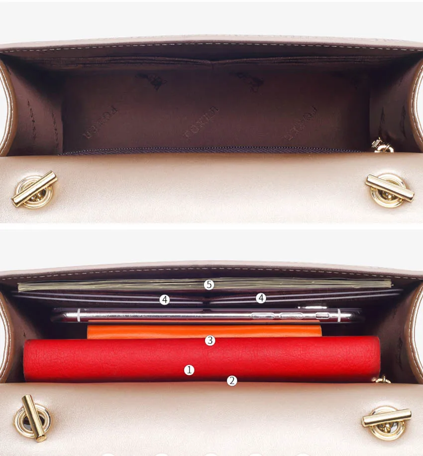 FOXER bag for women new women leather bag fashion chain tassel small bag designer women leather shoulder crossbody bag