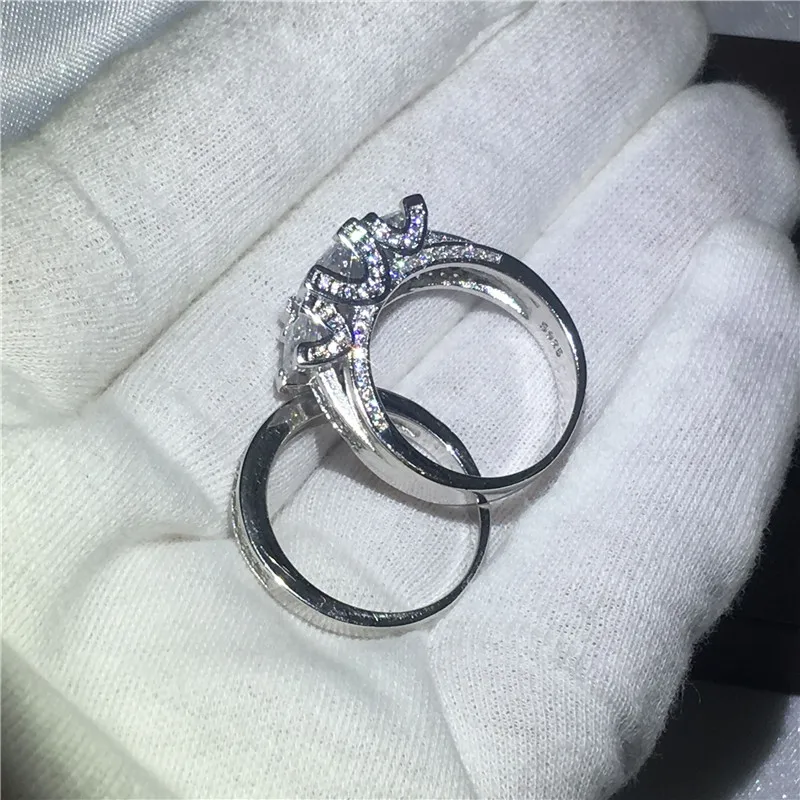 Модные ювелирные изделия из жемчуга для женщин обручальное кольцо 6ct Cz камнях