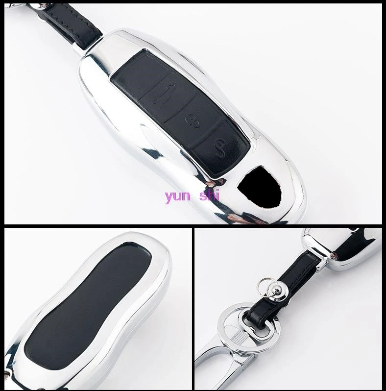 Высококачественный чехол для автомобильных ключей из цинкового сплава и кожи