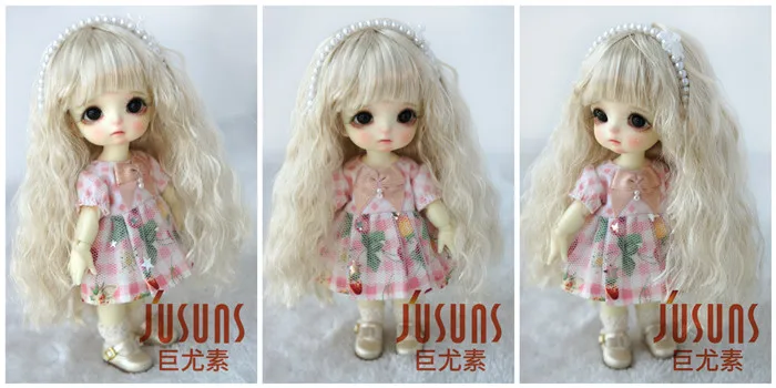 JD402 1/12, 1/8, 1/6 милый курчавый BJD синтетический мохер кукольные парики размером 4-5 дюймов 5-6 дюймов 6-7 дюймов модные кукольные аксессуары