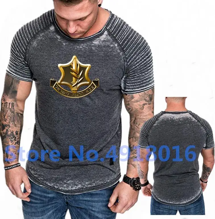 Летние мужские футболки с принтом Армия обороны спортивная одежда для мужчин