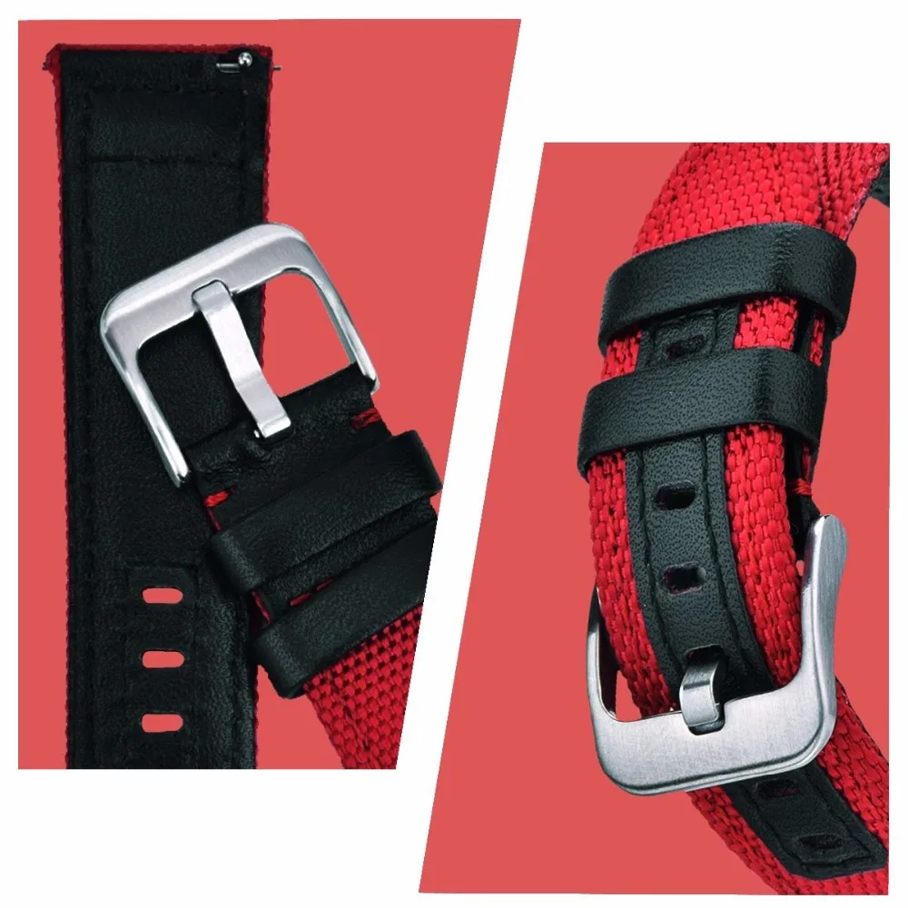 Шестерни Sport Band V-Моро 20 мм нейлон+ кожа для Samsung Шестерни Спорт/Шестерни S2 классический Бретели для нижнего белья Замена Шестерни спортивные ремешки