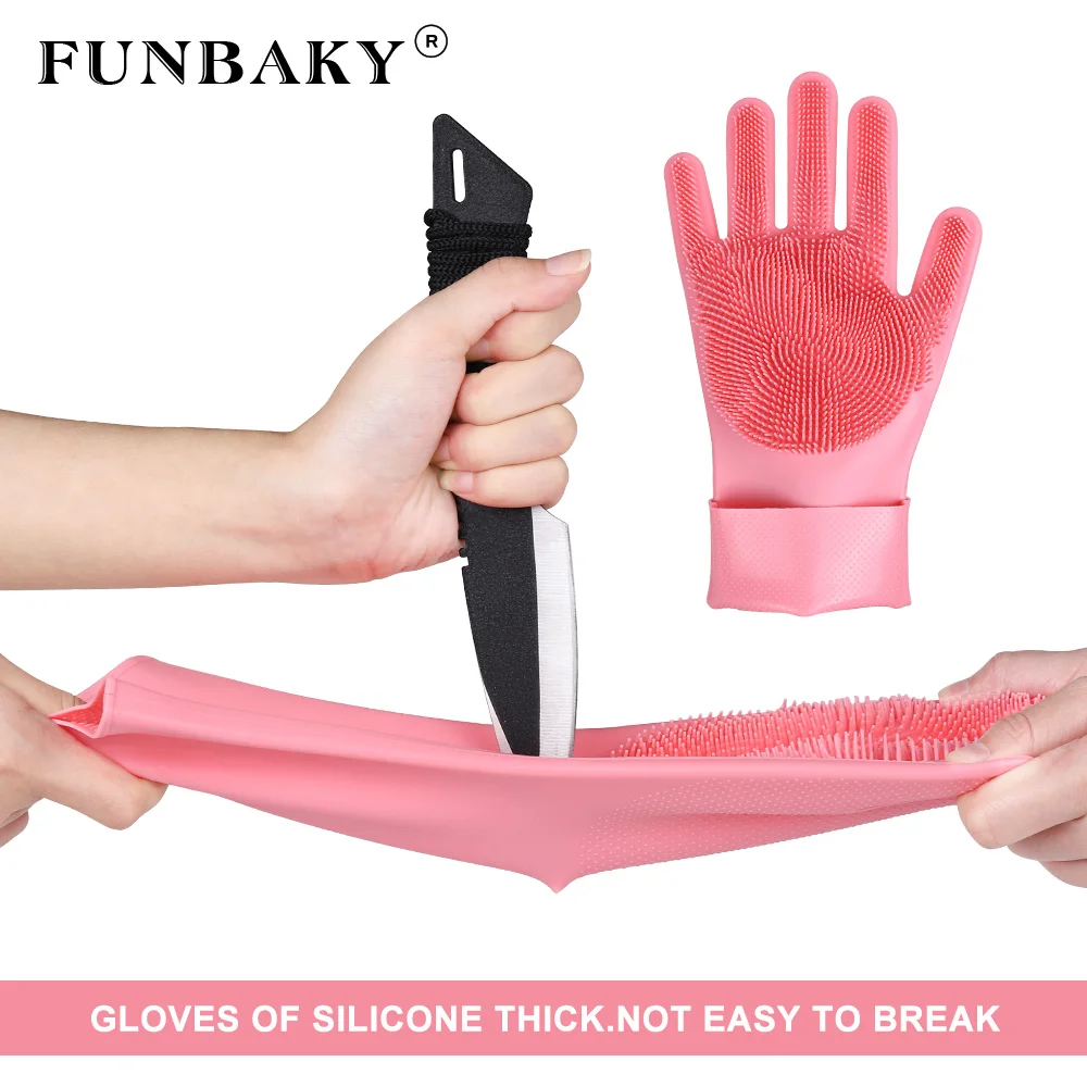 

Kitchen Silicone Cleaning Gloves Magic Silicone Dish Washing Gloves For Household Silicone Scrubber Rubber Dishwashing Gloves