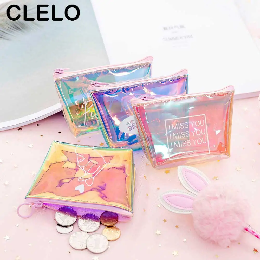 Цветной Кошелек для монет CLELO женский маленький кошелек на молнии карточка