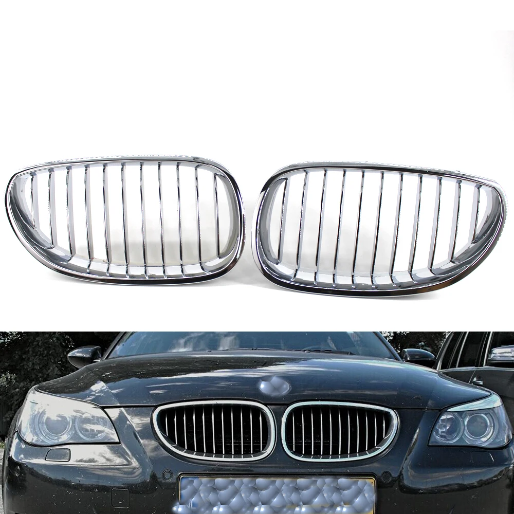 Хромированные серебряные решетки гриль для BMW E60 E61 M5 5 серии 03 09|grill for bmw|grill e60bmw e60