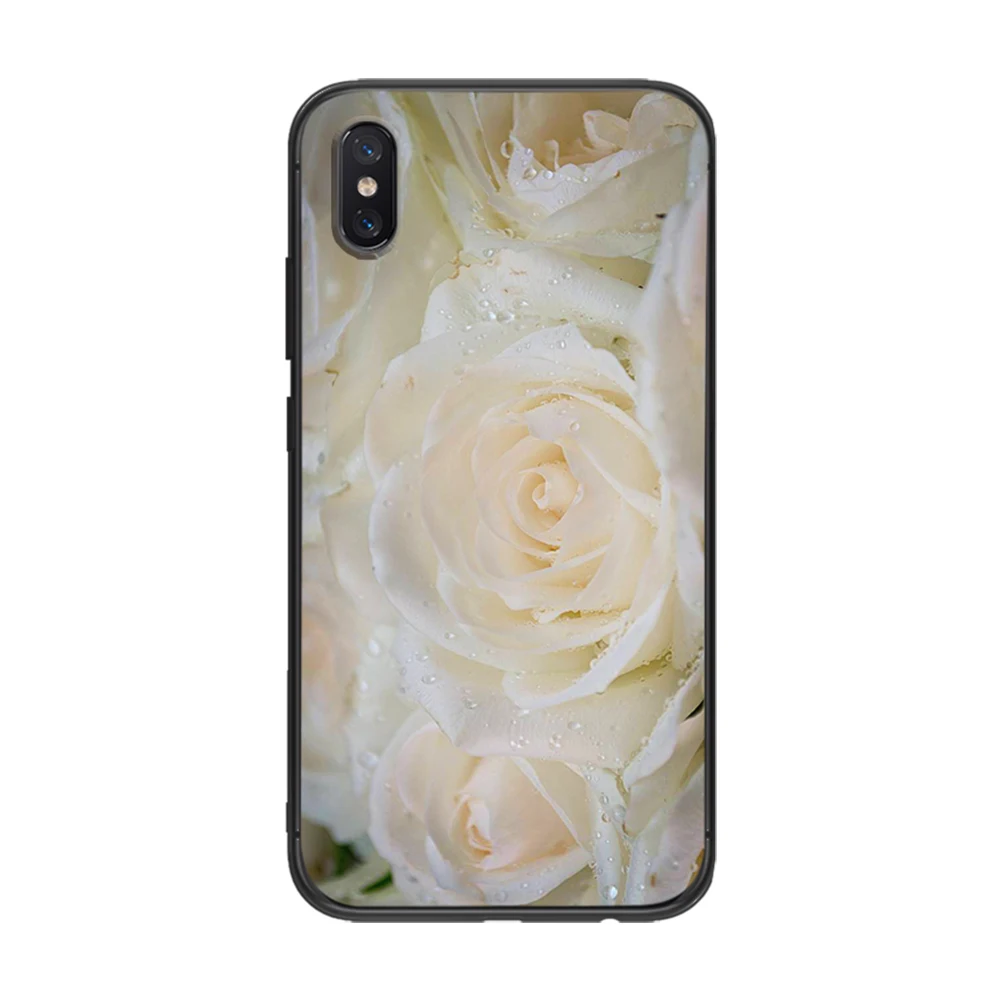 Мягкий чехол из ТПУ с белыми розами для Xiaomi Redmi Mi6 8 9 A1 A2 F1 Plus 5/5 M8 Lite силиконовый