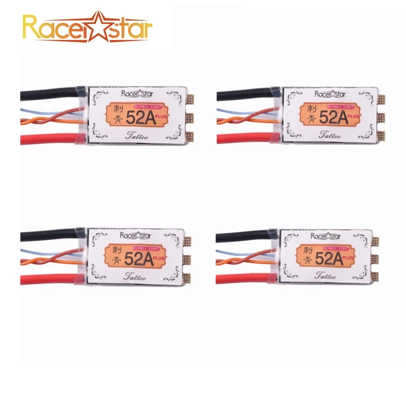 Racerstar Tattoo+ 52A BLheli_32 72MHz GD32F150 2-6S ESC Dshot1200 готовый ток датчик светодиодный Телеметрия для радиоуправляемого гоночного дрона
