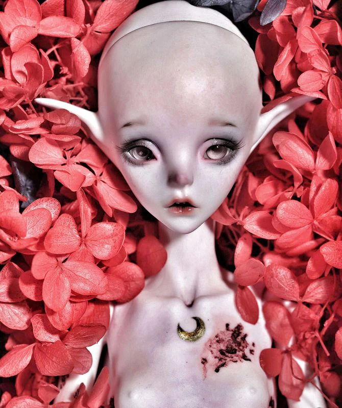 1/4 scale nude BJD Horror elf Death girl with 2 head Joint doll Resin figure model toy gift not include clothes shoes wig D2297 | Игрушки и