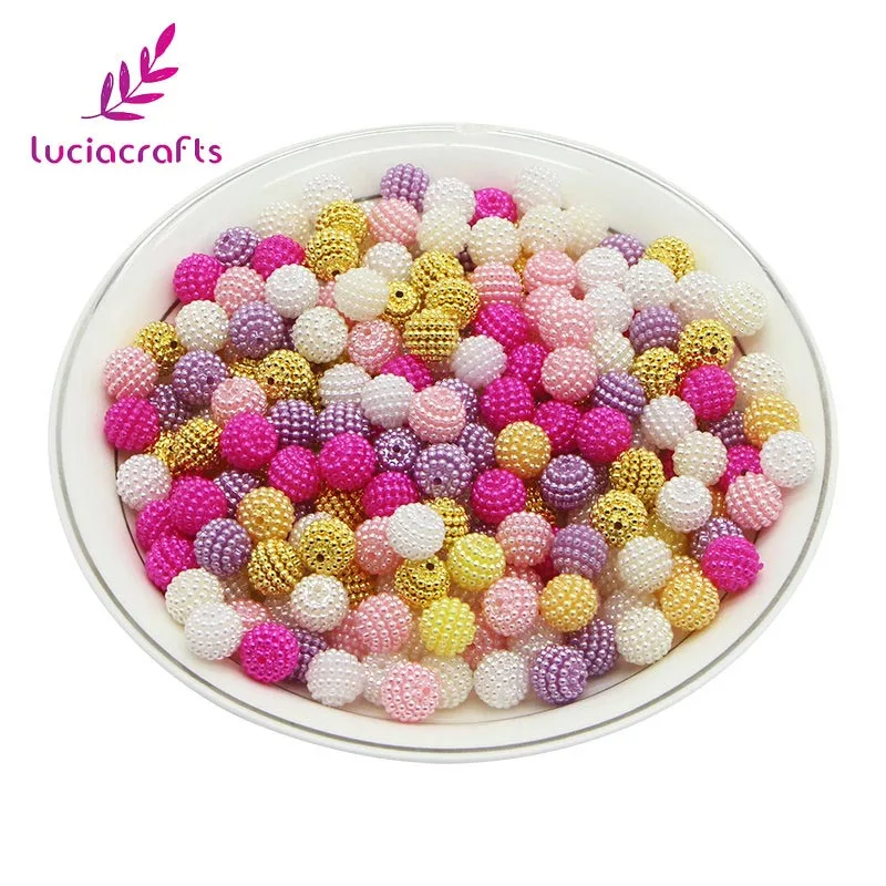 Lucia Crafts 24 шт./лот 10 мм Круглые Свободные ювелирные изделия Бисер для одежды разноцветные акриловые жемчужные бусины DIY материалы для рукоделия F1202 - Цвет: Mixed colors