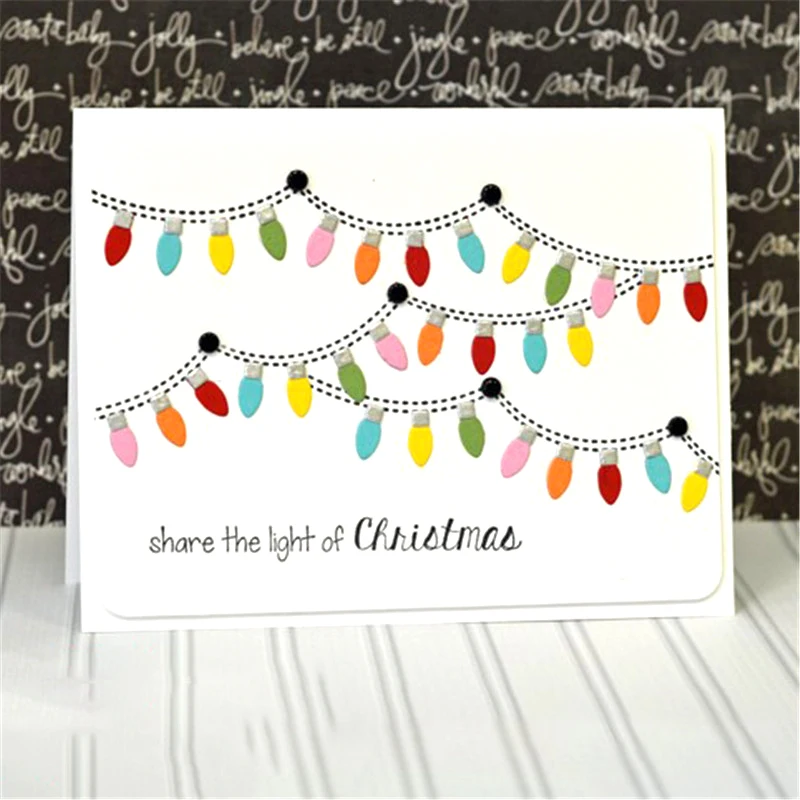 Рождественские лампочки DiyArts штампы для скрапбукинга бумажный трафарет с