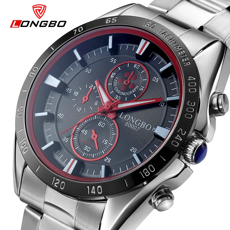 

LONGBO Luxury Men Brand Full Steel Watches Top Quartz Male Super Luminesecnt Watch Sports Waterproof Business Male Watch 80007