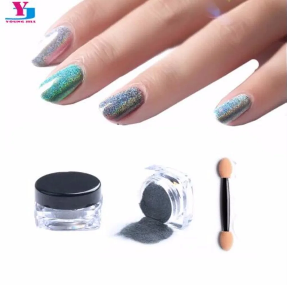 Новая Магия Chrome Nail Art Блеск Порошок Зеркальный Эффект Лазерного пигмент Мелкая