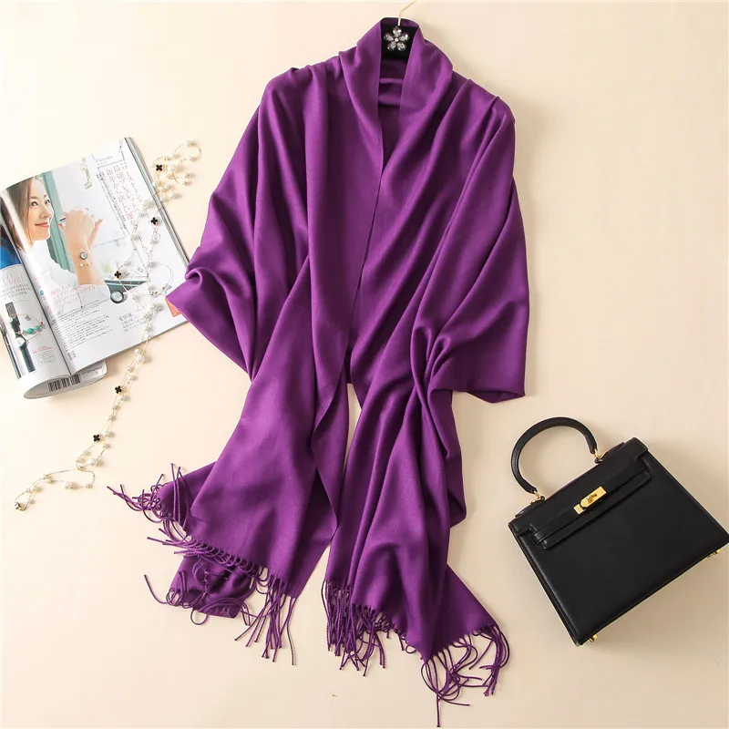 

women scarves and wraps fashion solid female hijab stole pashmina spring cashmere scarves foulard