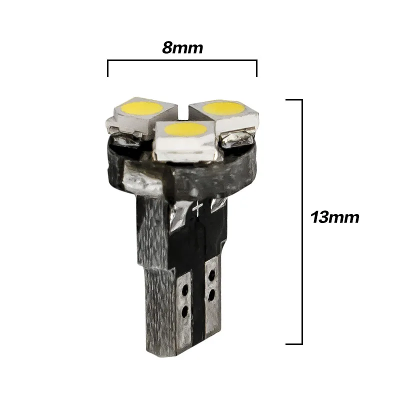 10 шт. T5 37 58 70 73 74 W1.2W 12V 80lm 3 SMD 1210 LED белый свет Автомобильные сигнальные лампы