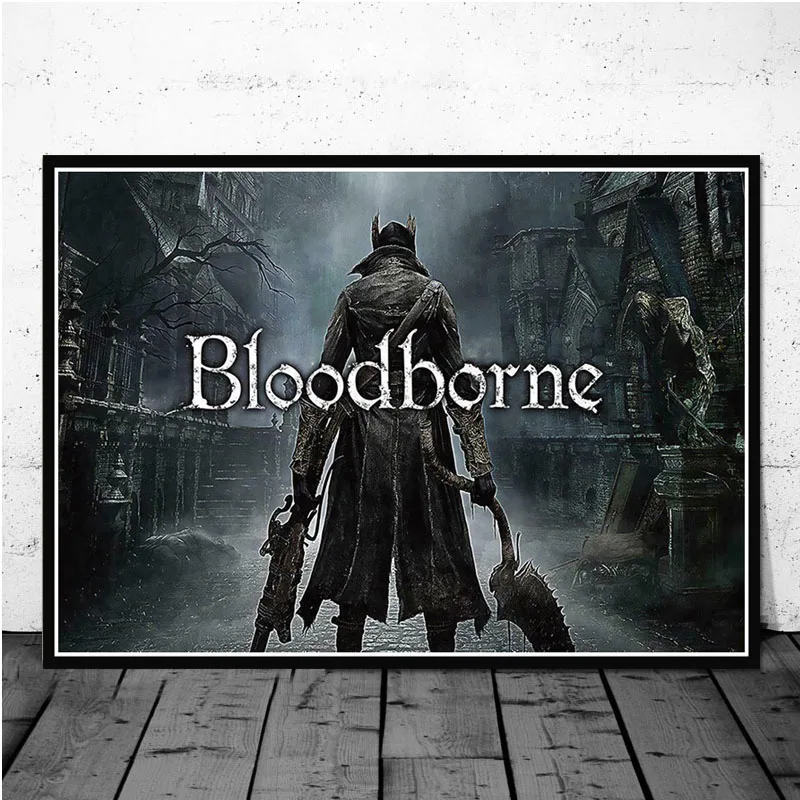 0017 Игра Bloodborne Hunter Горячая видео игра Аниме бой художественный постер Картина Настенная картина домашний декор плакаты и принты - Цвет: 0017