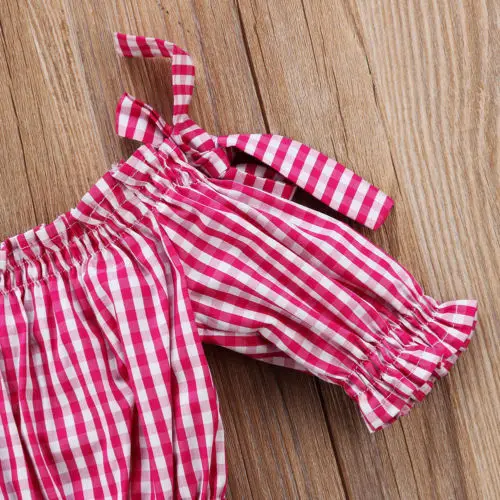 Комплект одежды из 2 предметов для маленьких девочек топ с открытыми плечами