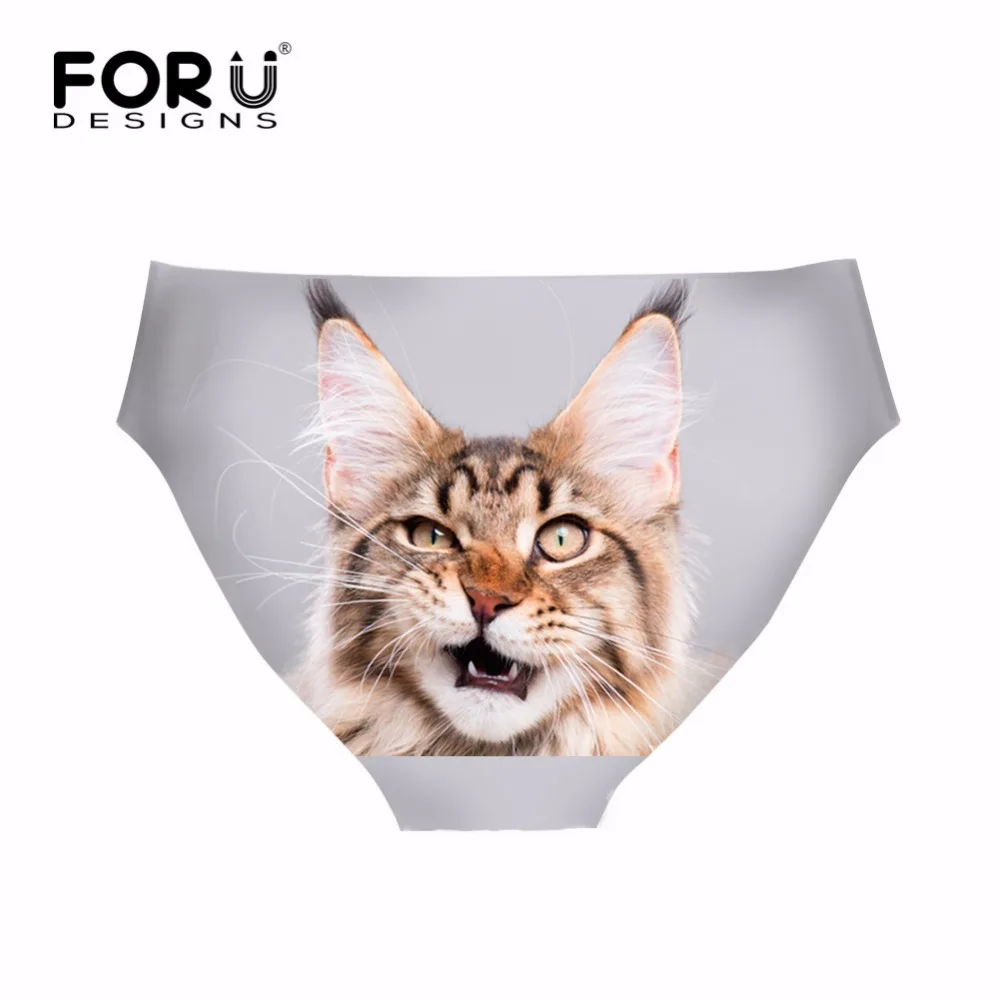 FORUDESIGNS новинка Ragdoll с принтом кота женские Мягкие Бесшовные трусики женское