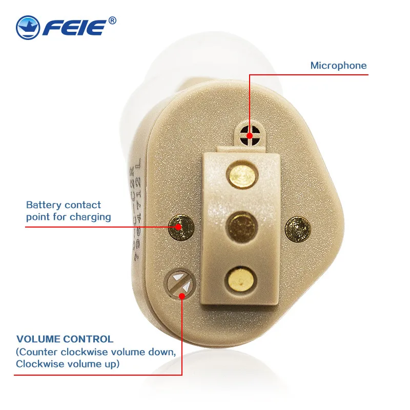 Слуховой аппарат маленького размера звуковой усилитель CIC внутренний ушной