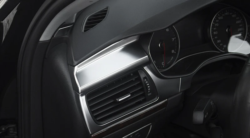Декоративная накладка на приборную панель автомобиля для Audi A6 C7 2012-17 A7 LHD, прокладки из нержавеющей стали, аксессуары для интерьера