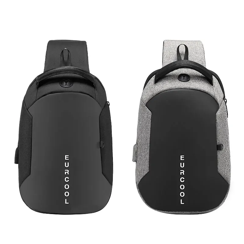 Нагрудная сумка с USB зарядкой водоотталкивающая сумочка на ремне для мужчин