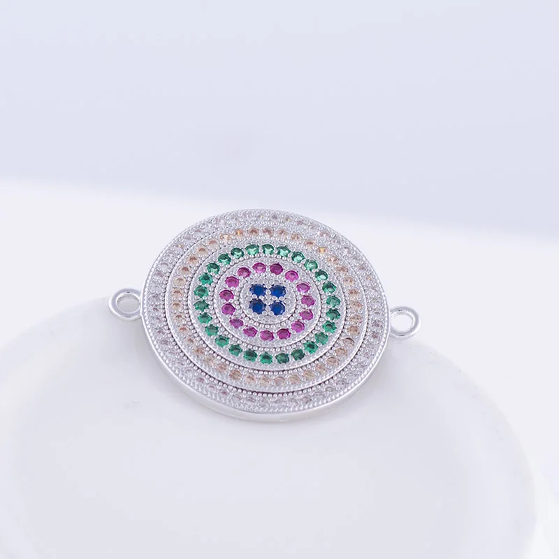 

5 pcs Colorful Zircon India Charms For Jewelry Making Vintage Copper Micro Pave CZ Charms Connectors Jewelry Accessories