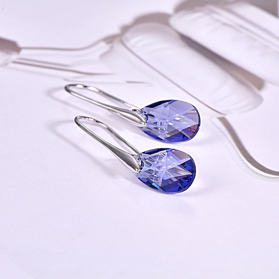 MALANDA, серьги в форме капли воды для женщин, новая мода, кристалл от SWAROVSKI, серебряный цвет, подвеска, висячие серьги, ювелирное изделие, подарок для девочек