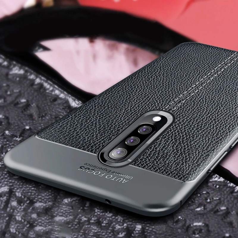 KEYSION чехол для телефона Oneplus 7 Pro кожаный с текстурой ТПУ мягкий защитный бампер