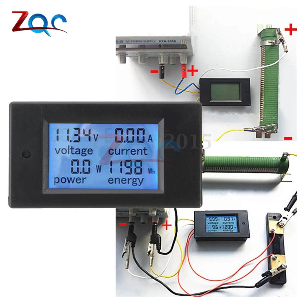 DC 6 5 100 в 0 20A 20000 Вт Цифровой ЖК дисплей Вольтметр Амперметр Wattmeter измеритель