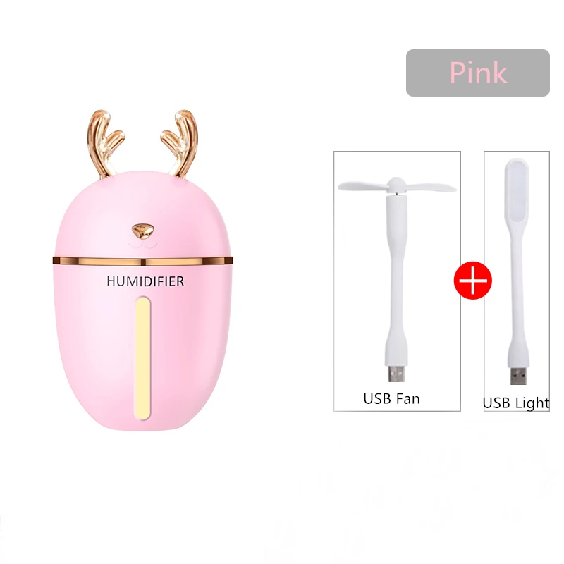 Pink 3 in 1 450 мл увлажнитель воздуха USB Арома эфирные масла диффузор для дома и офиса ароматерапия Humidificador Difusor с ночной лампой - Цвет: Pink 3 in 1