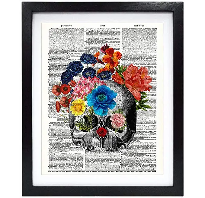

5d diy diamond painting skull flower picture full square rhinestone mosaic hand embroidery newspaper artwork decoration