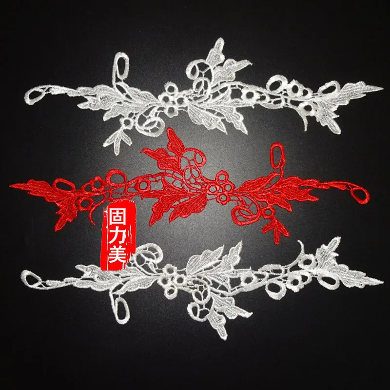 4 шт. = 2 пары в наборе красный с платье белого цвета и слоновой кости цветочным