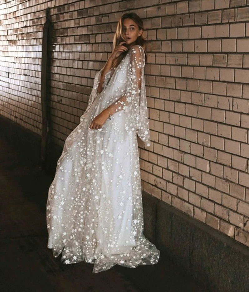 2019 Новое богемное свадебное платье с блестками летнее пляжное шикарное