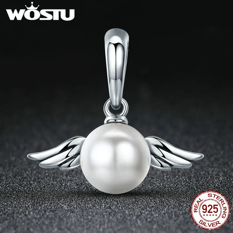 WOSTU Роскошный 100% Стерлинговое Серебро 925 пробы озорной ангел крыло перо